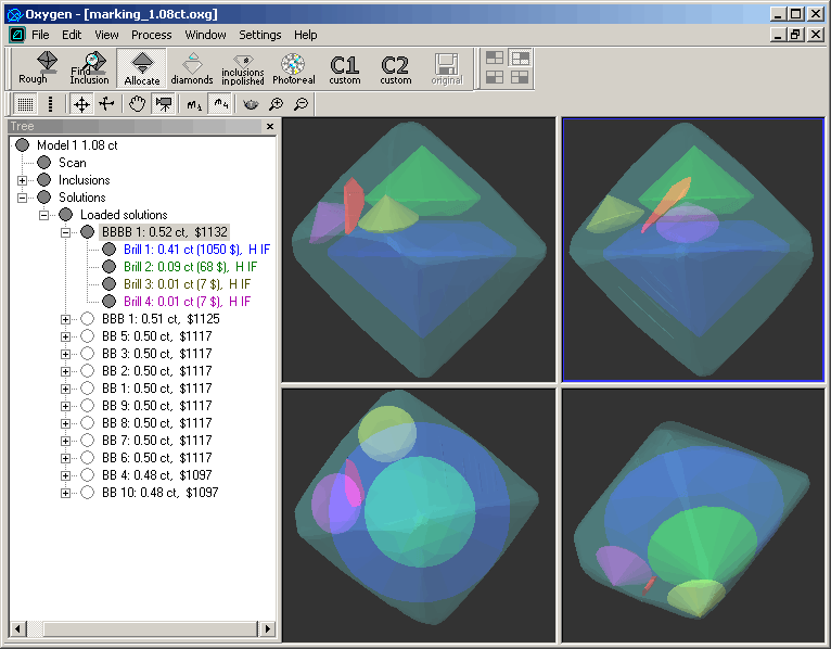 Marking 1.08 ct